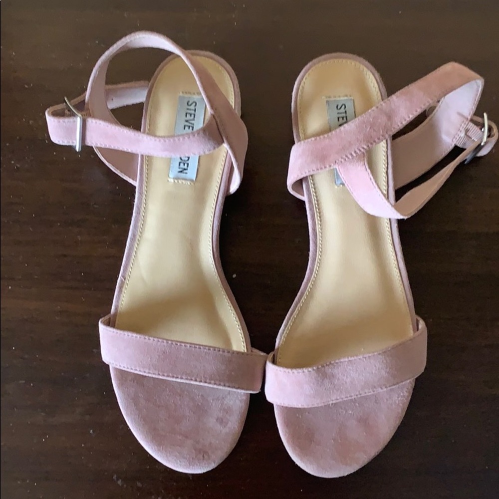 Steve Madden Pink Suede Ankle-Strap Sandals